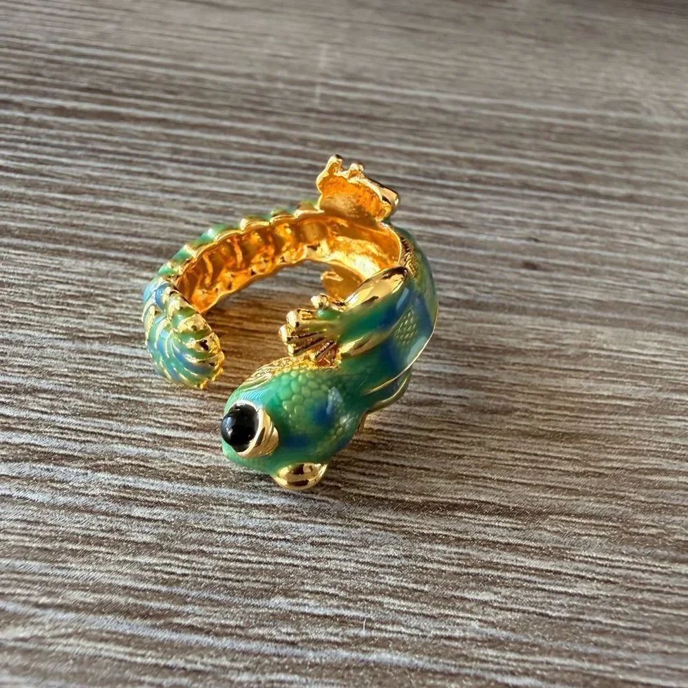 Green lizard Ring N1187 - Picture 2 of 4